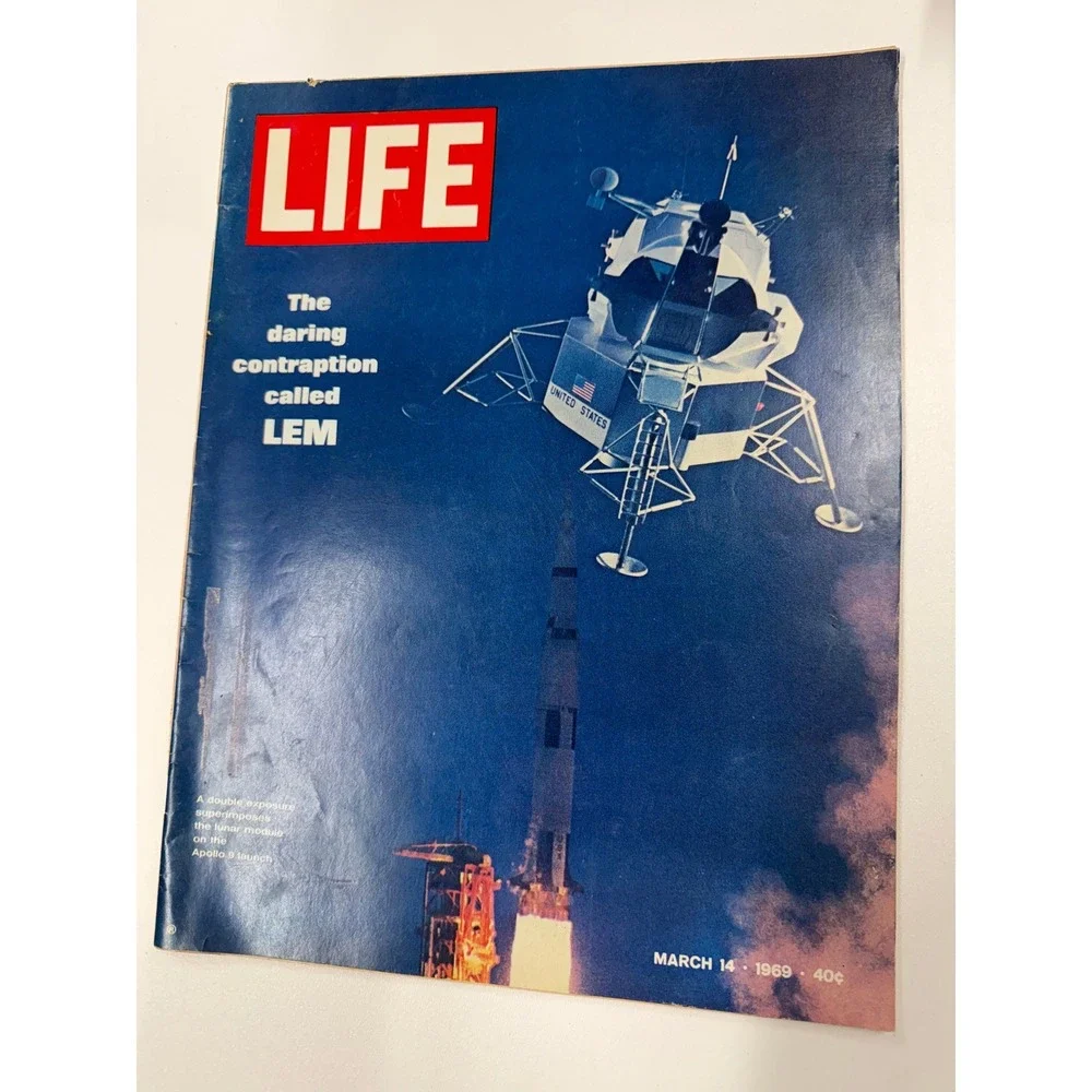 Vintage LIFE Magazine March 14 1969 Apollo 9 Lunar Module LEM Space Race History